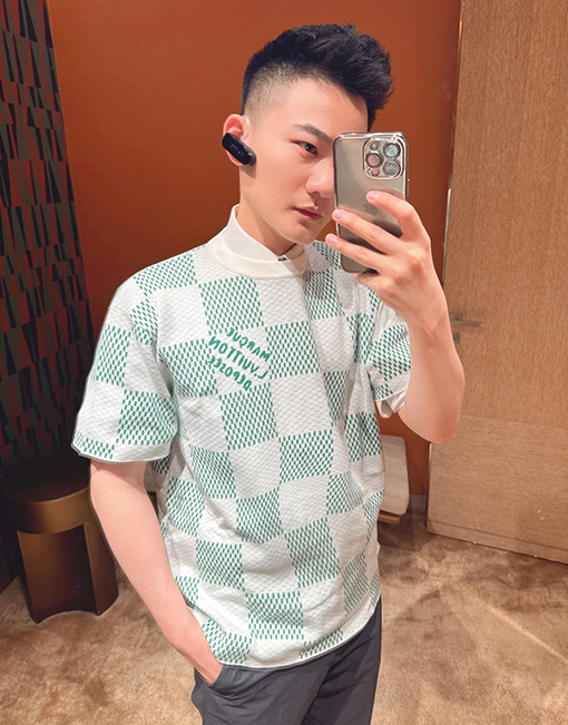 ルイヴィトン チェック柄ニット半袖Tシャツ