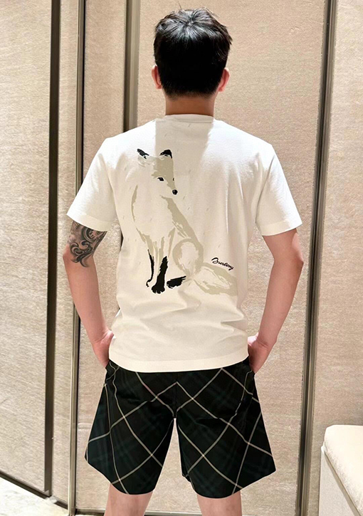 バーバリーコピー バックフォックスプリント半袖Tシャツ