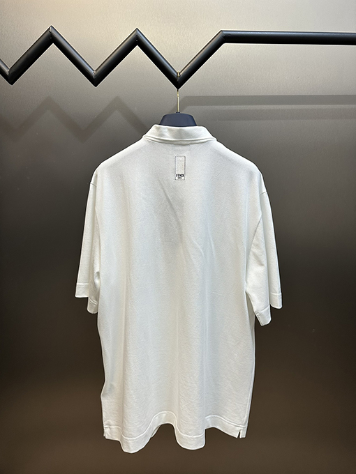 フェンディ  刺繍ロゴ半袖ポロシャツ