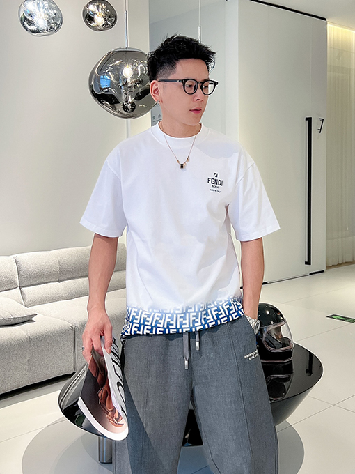 フェンディ ダブルプリントカラフルダブルF半袖Tシャツ