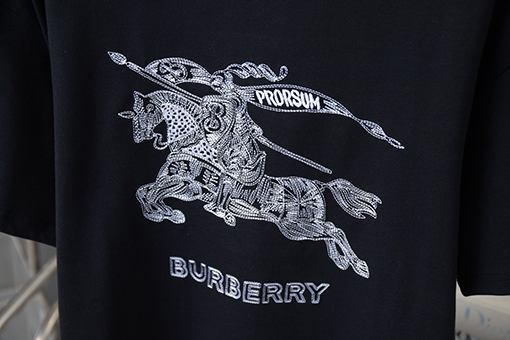 バーバリー 刺繍ロゴファッション ラウンドネック半袖Tシャツ