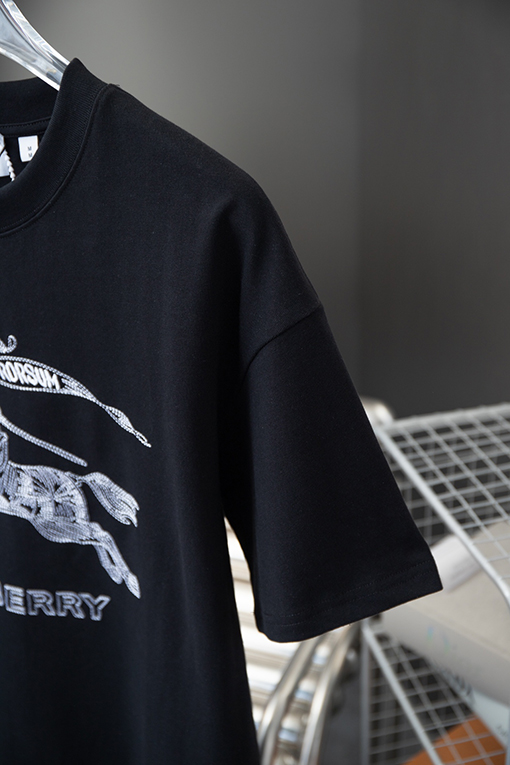バーバリー 刺繍ロゴファッション ラウンドネック半袖Tシャツ