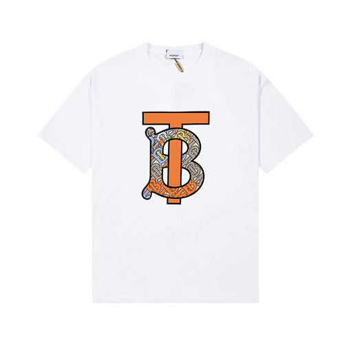 バーバリー プリントロゴクルーネック半袖Tシャツ