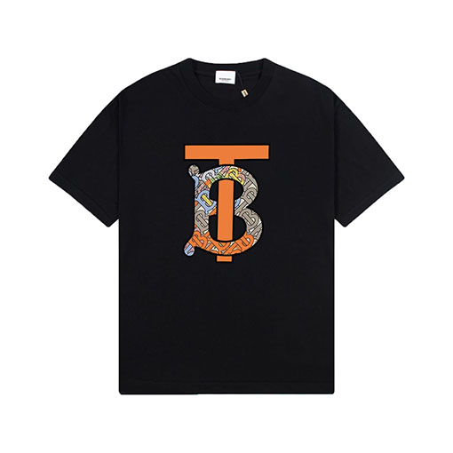 バーバリー プリントロゴクルーネック半袖Tシャツ