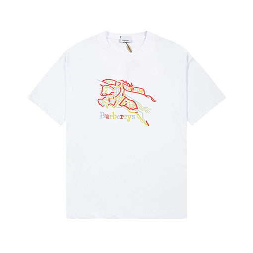 バーバリー  プリントロゴクルーネック半袖Tシャツ