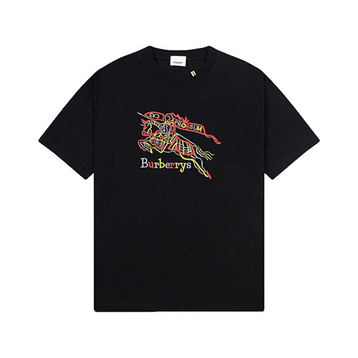バーバリー プリントロゴクルーネック半袖Tシャツ