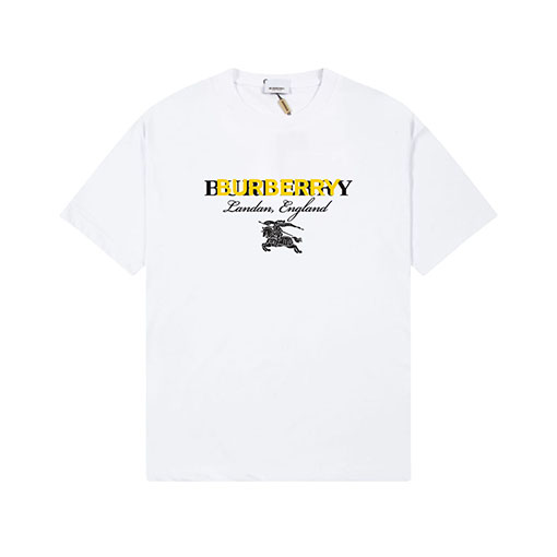 バーバリー プリントロゴクルーネック半袖Tシャツ
