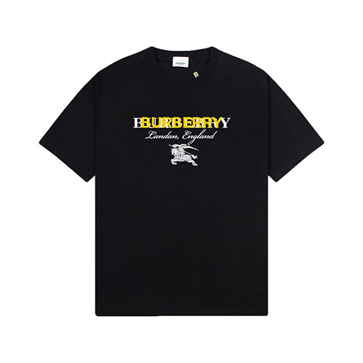 バーバリー プリントロゴクルーネック半袖Tシャツ