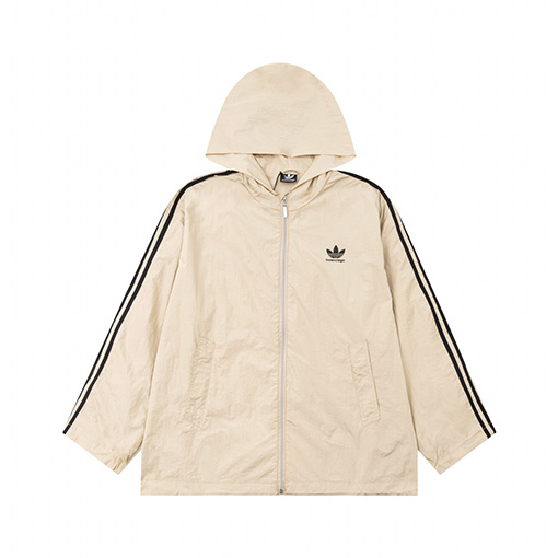 Balenciaga X Adidas アルファベットロゴジッパースポーツジャケットウインドブレーカー