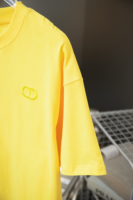 ディオール クラシックCDアルファベット刺繍ニットクルーネック半袖Tシャツ