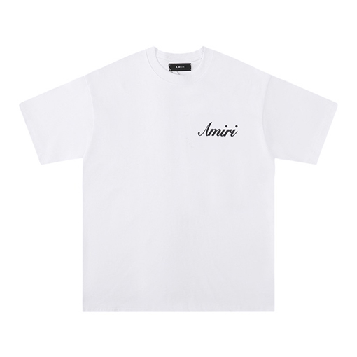 アミリ ハイストリートクラシックアルファベット半袖クルーネックTシャツ