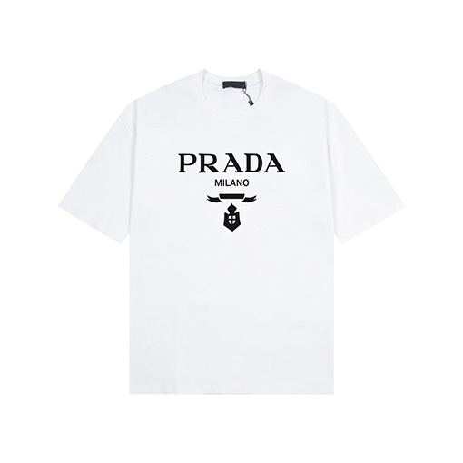 プラダコピー プリントロゴ半袖Tシャツ