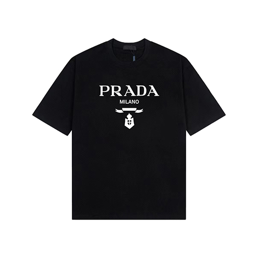 プラダコピー プリントロゴ半袖Tシャツ