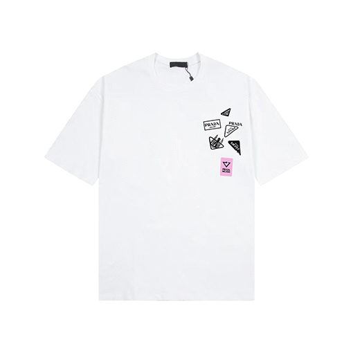 プラダ プリントロゴクルーネック半袖Tシャツ