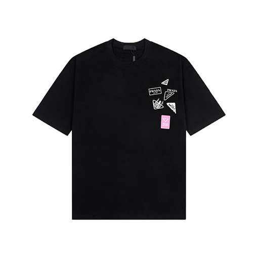 プラダ プリントロゴクルーネック半袖Tシャツ