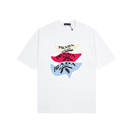 プラダ プリントロゴクルーネック半袖Tシャツ