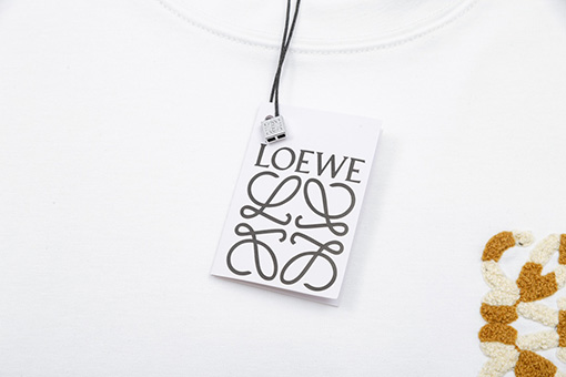 ロエベ 異色ロゴタオル刺繍半袖Tシャツ