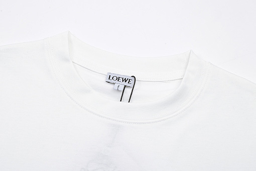 ロエベ 異色ロゴタオル刺繍半袖Tシャツ