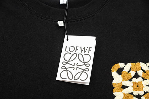 ロエベ 異色ロゴタオル刺繍半袖Tシャツ