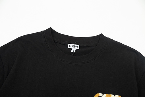 ロエベ 異色ロゴタオル刺繍半袖Tシャツ