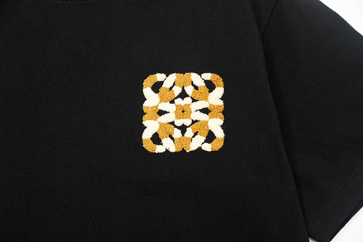 ロエベ 異色ロゴタオル刺繍半袖Tシャツ