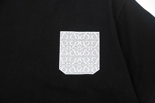 ロエベコピー 偽ポケットロゴ刺繍半袖Tシャツ