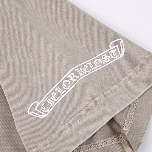 クロムハーツ 古いウォッシュヘビークロスサンスクリット半袖Tシャツ