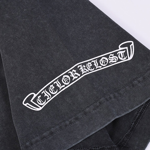クロムハーツ 古いウォッシュヘビークロスサンスクリット半袖Tシャツ
