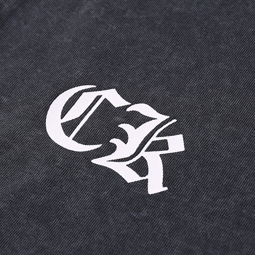 クロムハーツ 古いウォッシュヘビークロスサンスクリット半袖Tシャツ