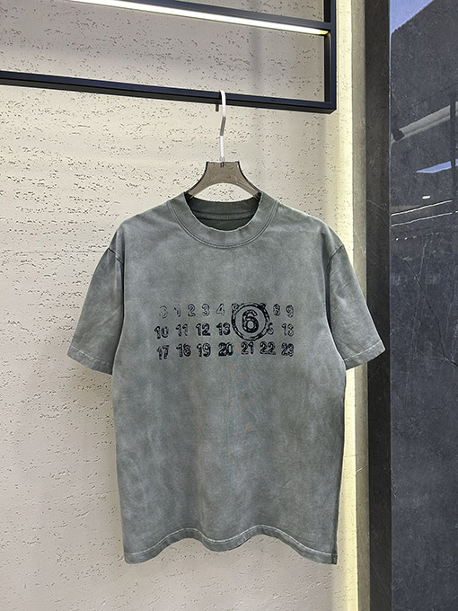 マルタンマルジェラ  古着ウォッシュプリント柄半袖Tシャツ