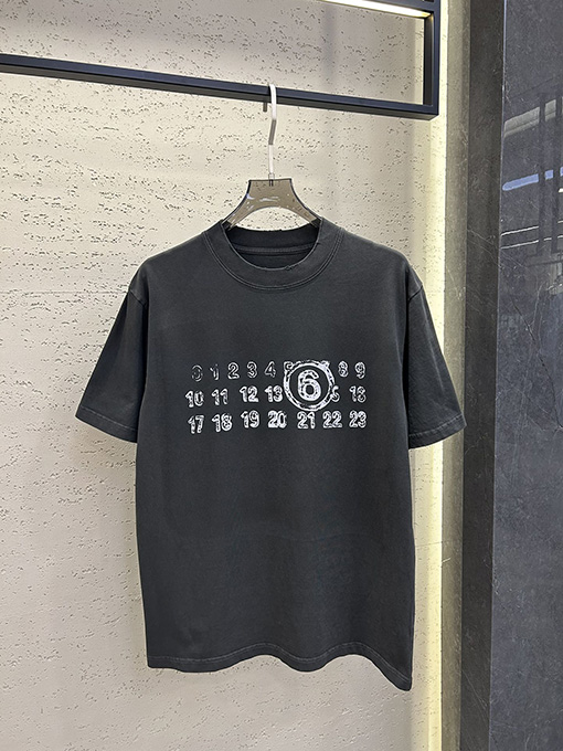 マルタンマルジェラ  古着ウォッシュプリント柄半袖Tシャツ