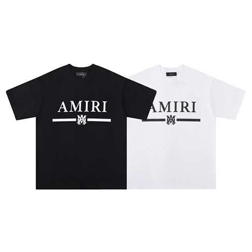 アミリコピー スタイリッシュな新しいロゴラウンドネックTシャツ
