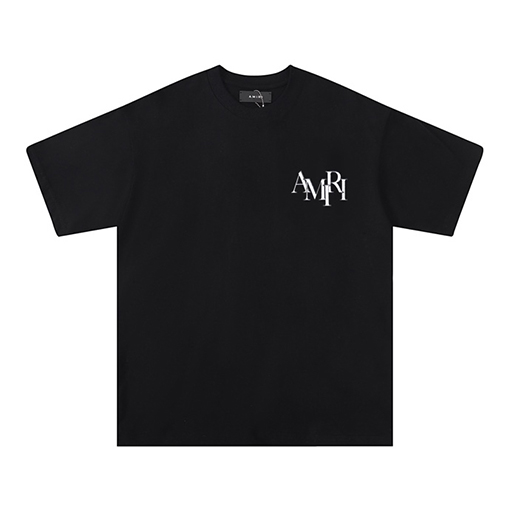 アミリ 新しいロゴのラウンドネックTシャツ