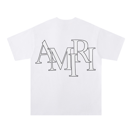 アミリ 新しいロゴのラウンドネックTシャツ