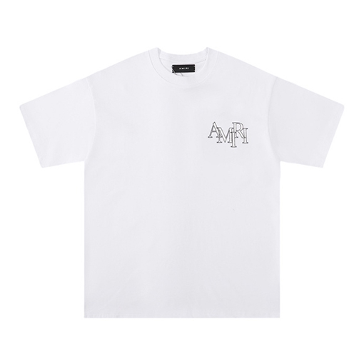 アミリ 新しいロゴのラウンドネックTシャツ