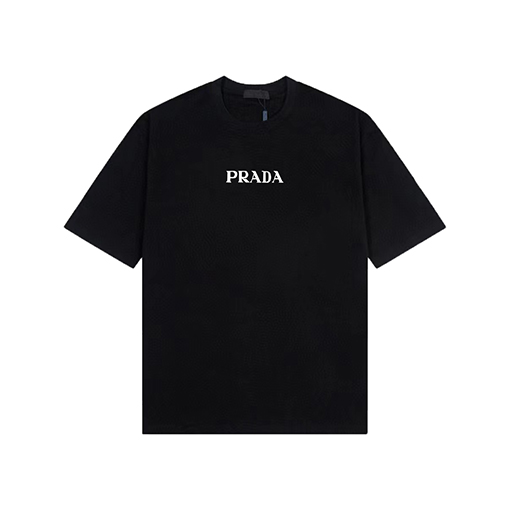 プラダ プリントロゴクルーネック半袖Tシャツ