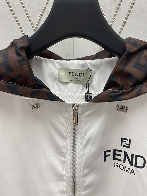 フェンディコピー 新しいFFレタープリントフード付きジャケットショートパンツ日焼け止めセット