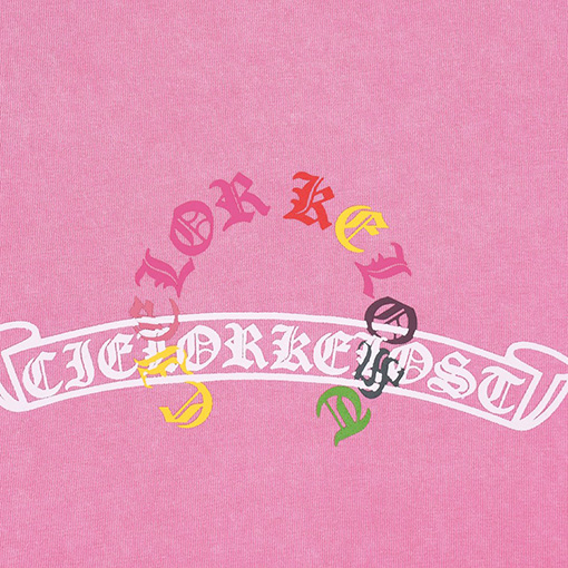 クロムハーツコピー 馬蹄花ロゴプリント半袖Tシャツ