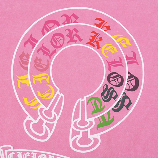 クロムハーツコピー 馬蹄花ロゴプリント半袖Tシャツ