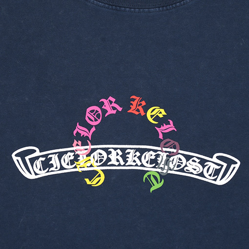 クロムハーツコピー 馬蹄花ロゴプリント半袖Tシャツ