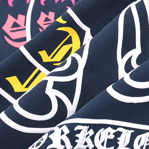 クロムハーツコピー 馬蹄花ロゴプリント半袖Tシャツ