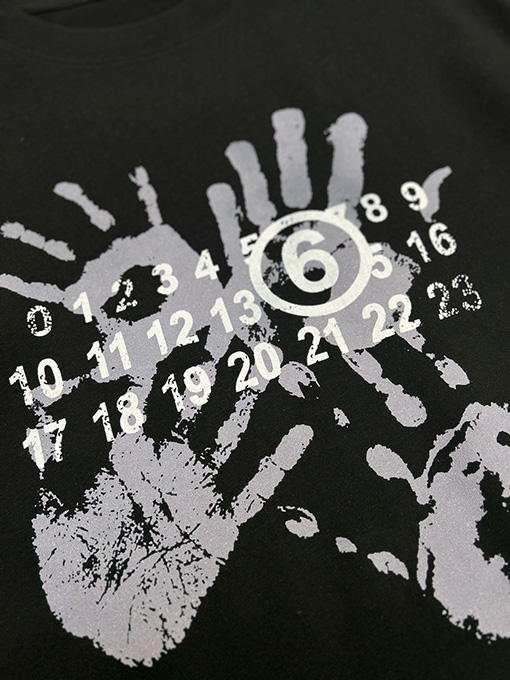 マルタンマルジェラ 手のひら文字プリント柄半袖Tシャツ