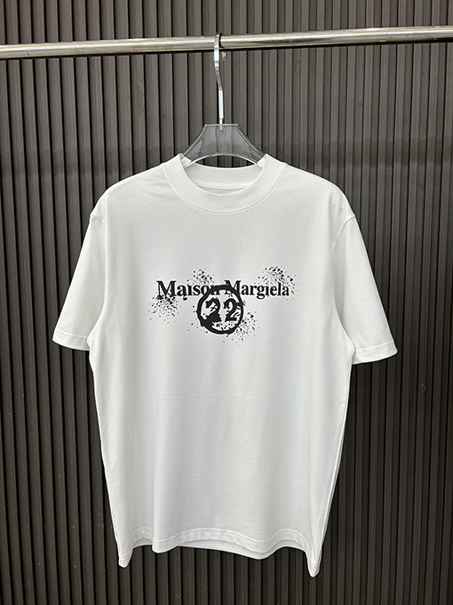 マルタンマルジェラスーパーコピー アルファベットロゴ数字プリント柄半袖Tシャツ