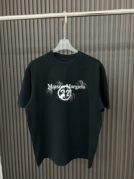 マルタンマルジェラスーパーコピー アルファベットロゴ数字プリント柄半袖Tシャツ