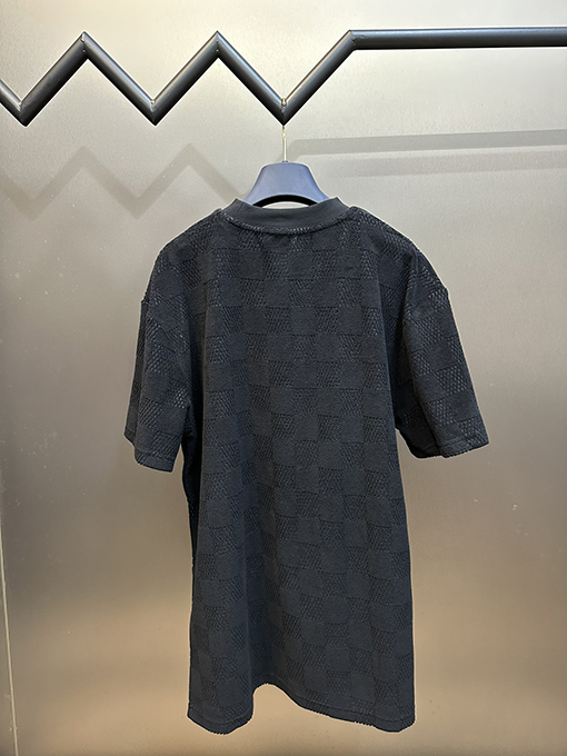 ルイヴィトン  チェック柄のタオル生地の半袖Tシャツ