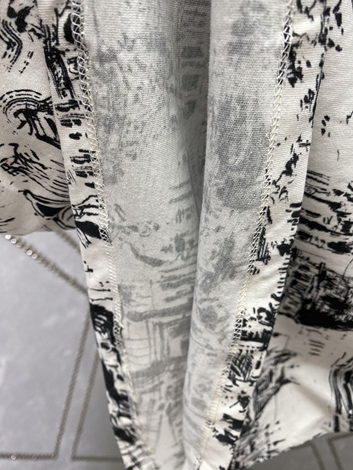 ディオール  クラシックなレトロな水墨画フルプリント半袖Tシャツ