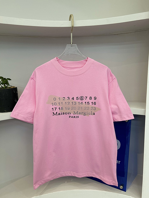 マルタンマルジェラコピー マスキングテープデジタルプリントアルファベット柄半袖Tシャツ