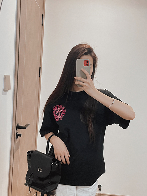 クロムハーツスーパーコピー プリントダイヤモンド半袖Tシャツ