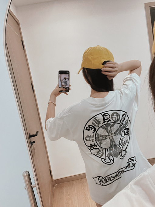 クロムハーツスーパーコピー プリントダイヤモンド半袖Tシャツ