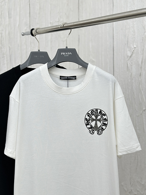 クロムハーツスーパーコピー プリントダイヤモンド半袖Tシャツ